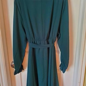 SCOMCHIC, 4XL, long sleeve dress, Green